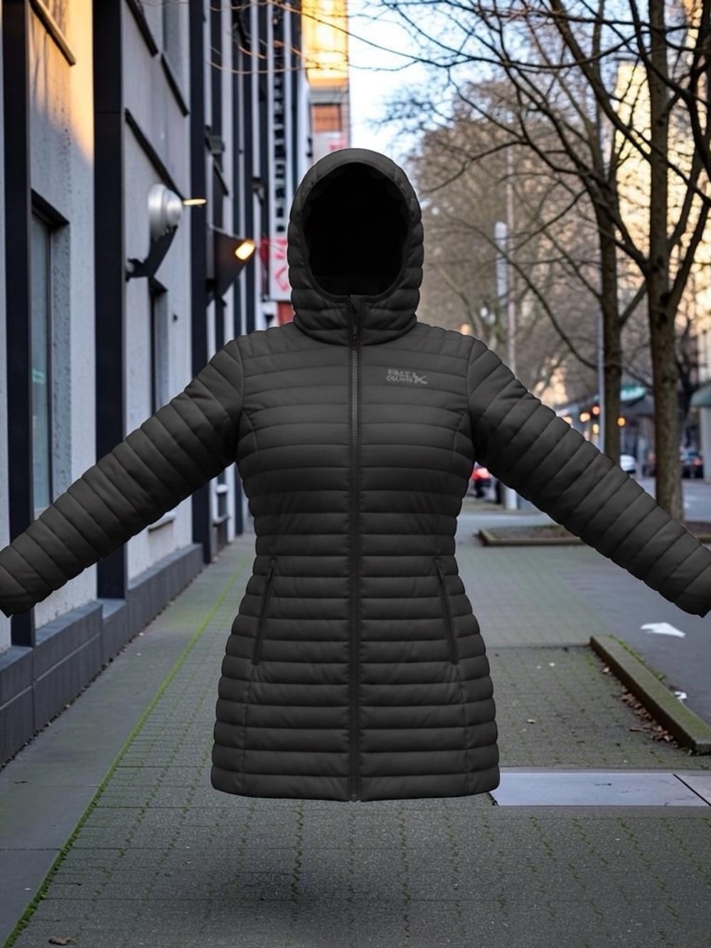 Eddie Bauer Women's Quilted Hooded Puffer Jacket - Black lightweight parka
